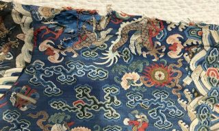 Fine Antique Chinese 19th Century Kesi K ' o - ssu Imperial Nine Dragon Robe Qing 10