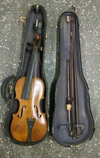 Vintage Antique Paganini Violin With Case