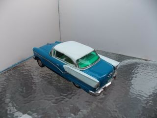 RARE VINTAGE YONEZAWA TIN FRICTION 1957 BIG FORD TOY CAR JAPAN - 15.  5 