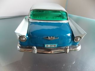 RARE VINTAGE YONEZAWA TIN FRICTION 1957 BIG FORD TOY CAR JAPAN - 15.  5 