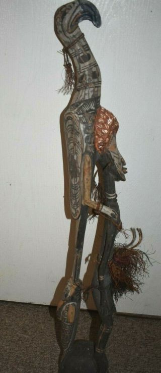 Orig $449 Papua Guinea Ritual Roof Totem,  Fish Bird Figure 26in Prov