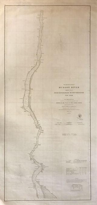 Preliminary Chart Of Hudson River York Map Us Coast Survey 1861