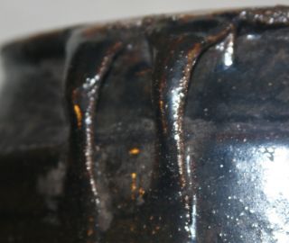 Chinese 17th - 18th Century Dark Brown Shiny Glaze Wide Mouth Twin Handled Jar 6