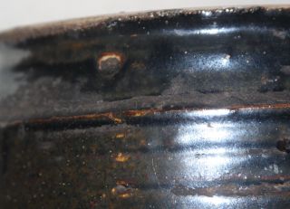 Chinese 17th - 18th Century Dark Brown Shiny Glaze Wide Mouth Twin Handled Jar 8