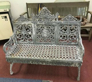 Antique 19c Cast Iron Bench Peter Timms Brooklyn Ny Furniture Loveseats