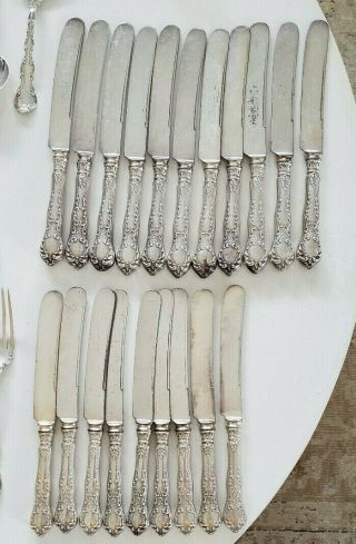 82 piece Antique Sterling Silver FW Sim & Co spoons forks knives C serving 1897 6