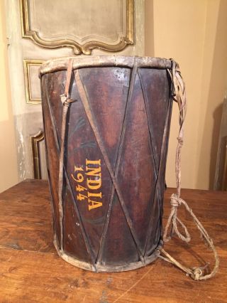 Antique Wwii Drum India Wars 1944 Museum Piece Very Rare