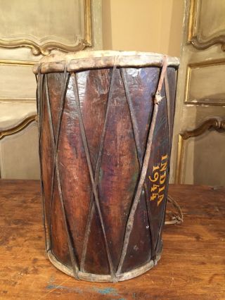 Antique WWII Drum India Wars 1944 Museum Piece VERY RARE 4