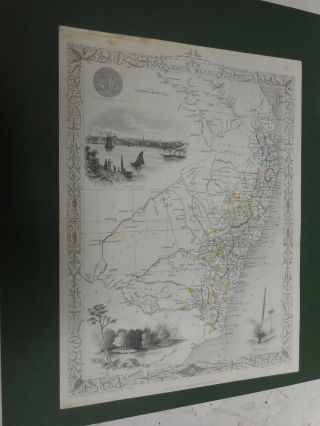 100 South Wales Australia Map By Tallis C1855 Vgc