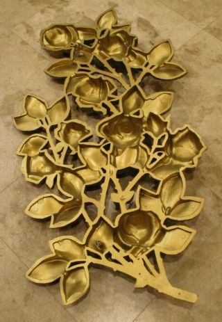 1972 37 Inch Large Vintage SYROCO Hollywood Regency Floral 3D Tree Wall Plaque 7