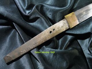 WW2 NLF KATANA SIGNED KANETSUNA 1945 - Japanese Samurai Sword Tsuba 6