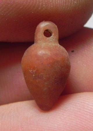 Zurqieh - Af1360 - Ancient Egypt,  18th Dynasty Carnelian Heart Bead.  1400 B.  C