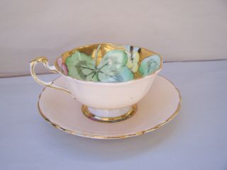 Rare Paragon Tea Cup And Saucer Gold Flowers Centre Fine 3