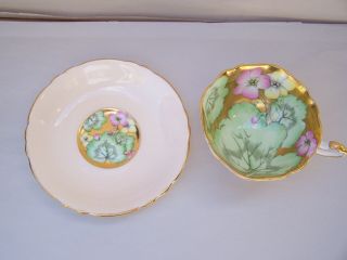 Rare Paragon Tea Cup And Saucer Gold Flowers Centre Fine 4