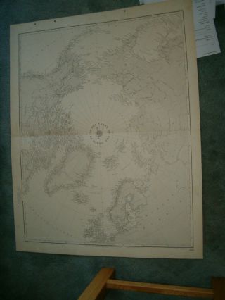 Vintage Admiralty Chart 260 North Polar Sea 1931 Edn