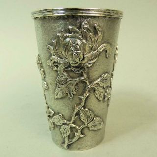 Antique Chinese Silver Beaker Luen Wo Shanghai C.  1890 - 126 Grams