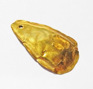 PRE - COLUMBIAN SOLID 18 K GOLD PENDANT - CHAVIN culture PERU - ca.  300 BC - 2