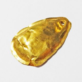 PRE - COLUMBIAN SOLID 18 K GOLD PENDANT - CHAVIN culture PERU - ca.  300 BC - 3