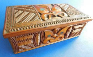 Early Vintage Hand Carved Maori Box South Pacific Polynesian Art Nz