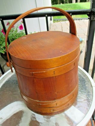 Vintage Wooden Firkin Sugar Bucket 10 "