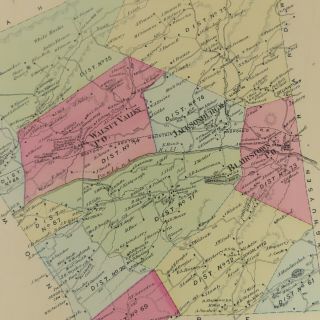 1874 Map Blairstown,  NJ F.  W.  Beers Warren County Jacksonburgh Walnut Va 2