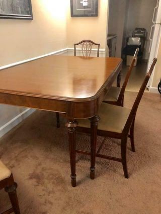 VINTAGE DESIGNER BERKEY & GAY DECO TABLE DINING RM TBL BUFFET 6 CHAIRS MAHOGANY 7