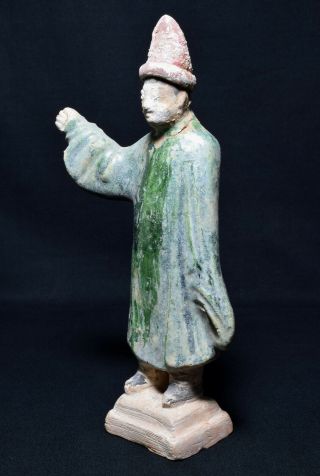Antique Chinese Ming Dynasty Tomb Pottery Statue Attendant Figure,  C.  1500s 2