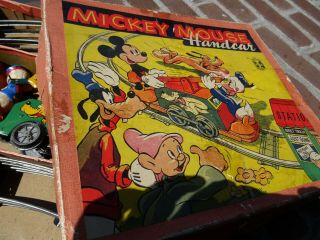 From the 1930th Tin Toy Wells Mickey Mouse Hand Car 5