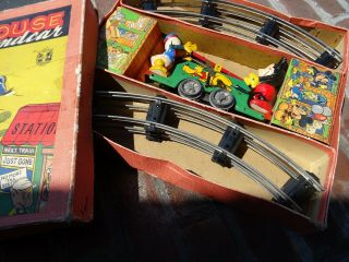 From the 1930th Tin Toy Wells Mickey Mouse Hand Car 8