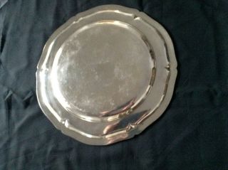 A HEAVY 800 SILVER TRAY IN ROCOCO STYLE ABOUT 2.  25 lb (35oz) 13 3/4 IN 3