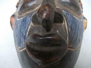 26 / WOODEN HAND CARVED AFRICAN TRIBAL MASK WITH APPLIED PIGMENTS 3