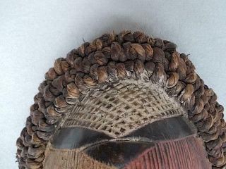 26 / WOODEN HAND CARVED AFRICAN TRIBAL MASK WITH APPLIED PIGMENTS 5