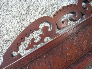Oak Art Nouveau Architectural Salvage Furniture Pediment Victorian Cabinet Crest 9