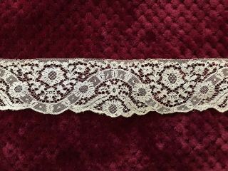 REMARKABLE 18th C.  Antique Argentan Needle LACE EDGING 2 YARDS by 2 1/4 