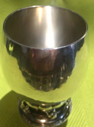 Vintage Georg Jensen Sterling Silver Grape Cup 296D Hand Hammered Denmark 10