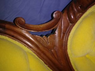 Antique Victorian Humpback Carved Loveseat / Sofa Couch,  Pick Up Only 11