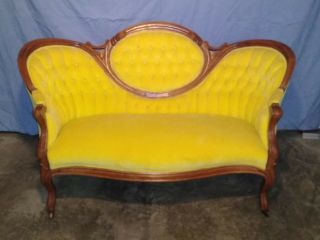 Antique Victorian Humpback Carved Loveseat / Sofa Couch,  Pick Up Only 2