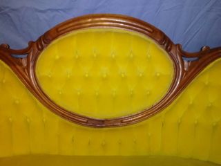 Antique Victorian Humpback Carved Loveseat / Sofa Couch,  Pick Up Only 4