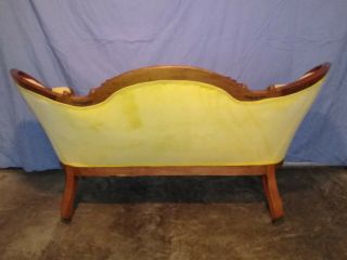 Antique Victorian Humpback Carved Loveseat / Sofa Couch,  Pick Up Only 9