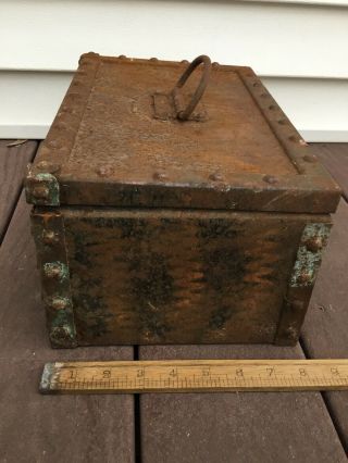 VIntage Antique ERIE ART METAL STRONG BOX 6