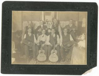 DEALER ' S SPECIAL MUSIC BANDS GUITAR ZITHER MANDOLIN TRIANGLE 12 ANTIQUE PHOTOS 9