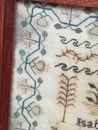 19th C.  Antique 1829 INCARNATION OF CHRIST Sampler Isabella Keen Aged 9 Years 2