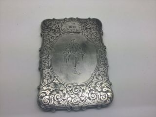 Sterling Silver Naphaniel Mills Castle Top Card Case Rare View 1843 5