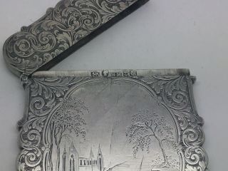 Sterling Silver Naphaniel Mills Castle Top Card Case Rare View 1843 6