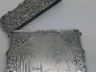 Sterling Silver Naphaniel Mills Castle Top Card Case Rare View 1843 7