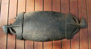 Guinea Carved Bowl Shield Like - Large & Very Old - Oceanic Pacific Islands