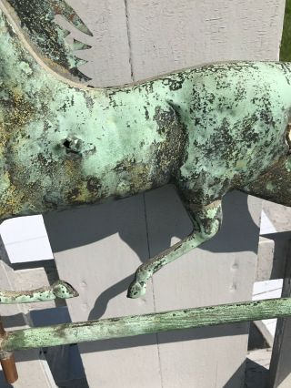 1880s Antiques Horse Weathervane Copper W Great Verdigris Geeen Patina 3