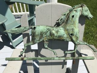 1880s Antiques Horse Weathervane Copper W Great Verdigris Geeen Patina 6