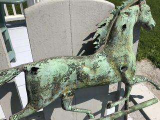 1880s Antiques Horse Weathervane Copper W Great Verdigris Geeen Patina 7