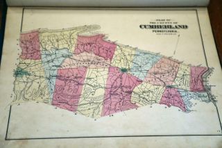 1872 RARE ANTIQUE BEERS ATLAS OF CUMBERLAND COUNTY - PENNSYLVANIA - MAPS 10